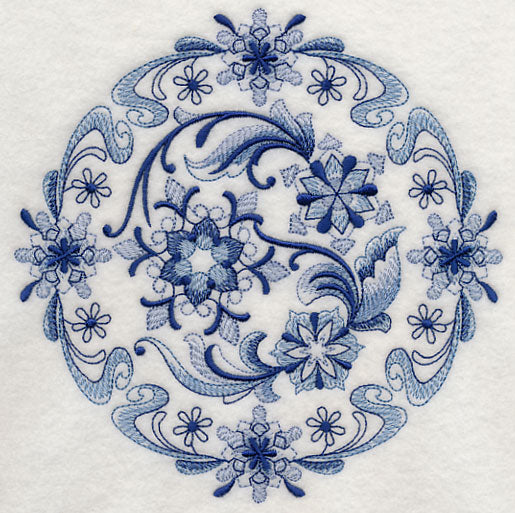Delft Blue Snowflake Medallion 1
