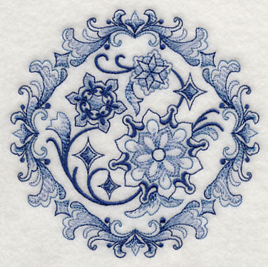 Delft Blue Snowflake Medallion 2