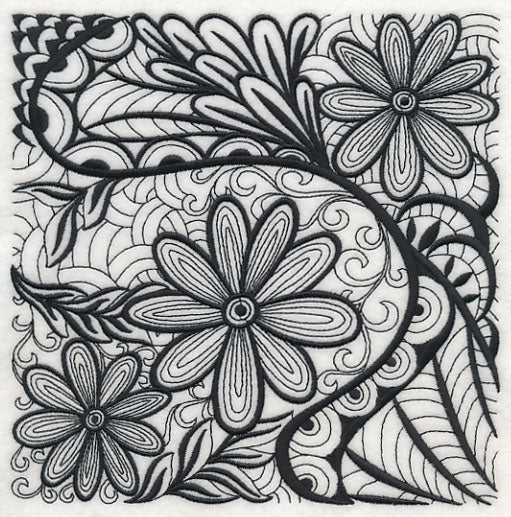 Floral Elegance (Blackwork)
