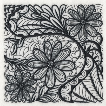 Floral Elegance (Blackwork)