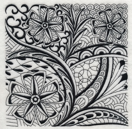 Garden Elegance (Blackwork)
