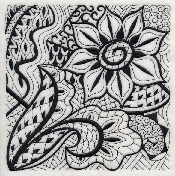 Blooming Elegance (Blackwork)