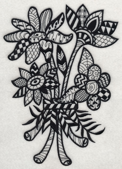 Flowers and Leaves (Blackwork)