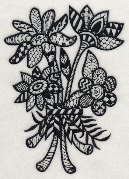 Flowers and Leaves (Blackwork)