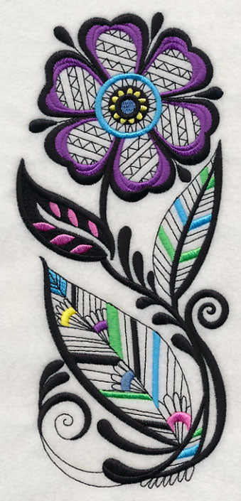 Floral Charm (Blackwork)