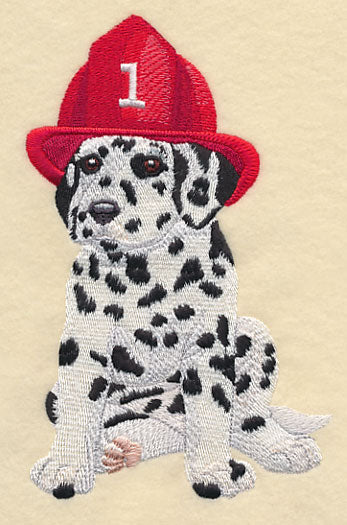 Dalmatian Puppy & Firefighter Helmet