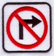 No Right Turn Sign