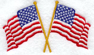 Crossed US Flags