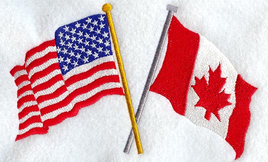 US & Canada paired flags