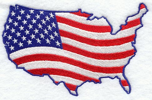 U.S. Outline with Flag