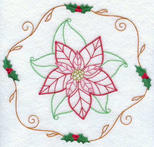 Vintage Poinsettia and Holly
