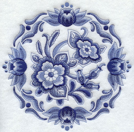 Delft Blue Floral Medallion I