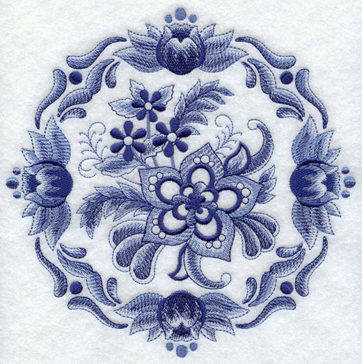 Delft Blue Floral Medallion II