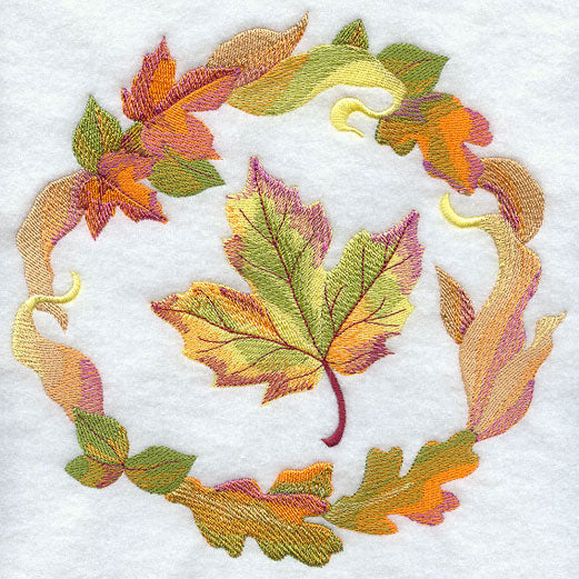Autumn Leaves Medallion in Watercolor