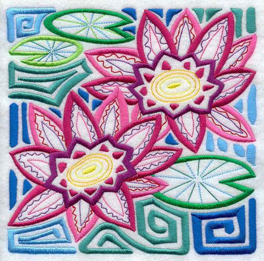 Mola Panama Pacific Water Lily Square