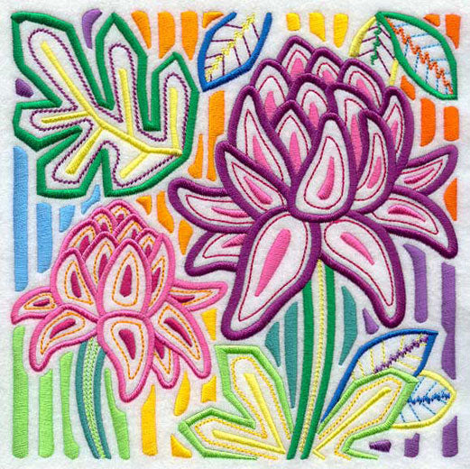 Mola Torch Ginger Flower Square