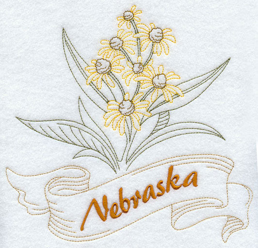 Nebraska - Goldenrod (Redwork)