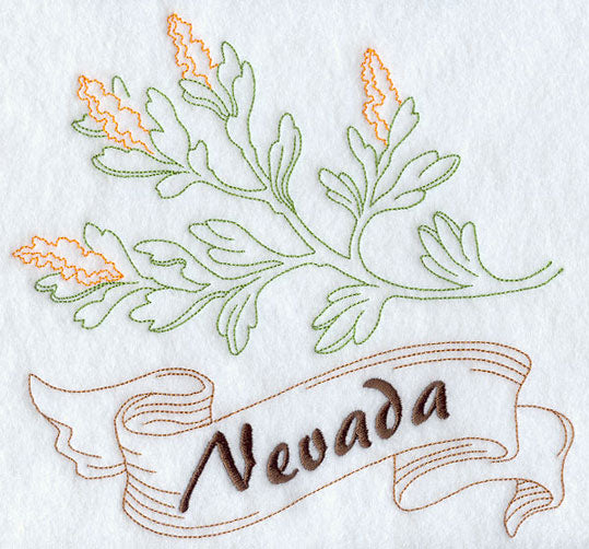 Nevada - Sagebrush (Redwork)