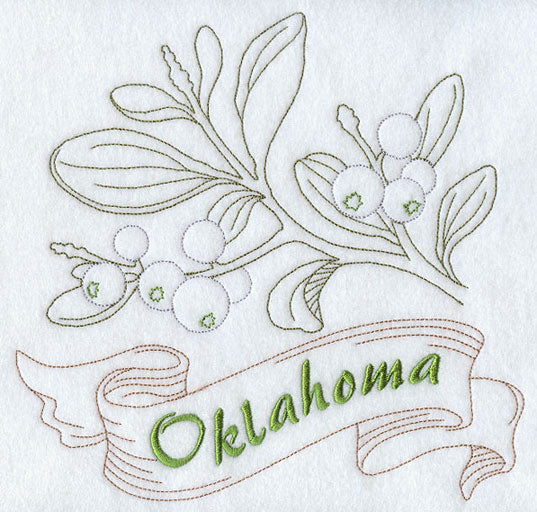 Oklahoma - Mistletoe (Redwork)