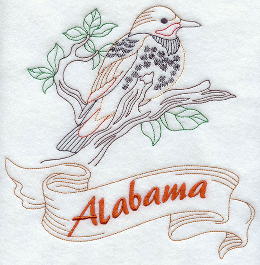 Alabama - Yellowhammer (Redwork)