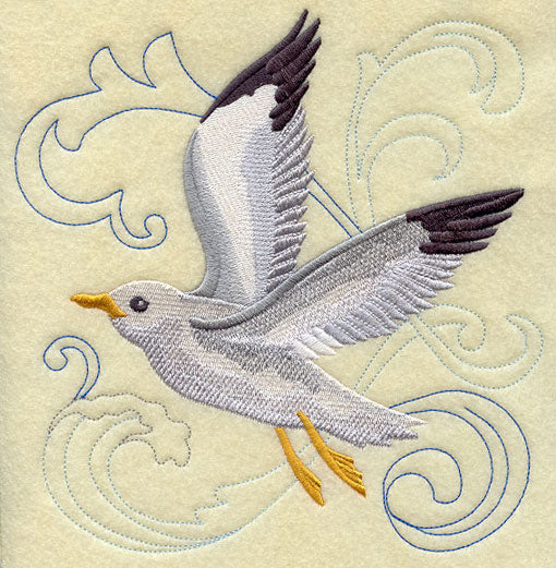 Seagull Above the Sea Square