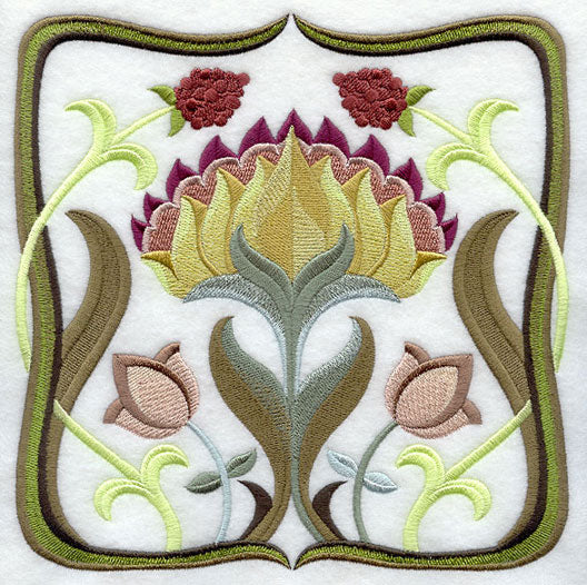 Art Nouveau Floral Square 2