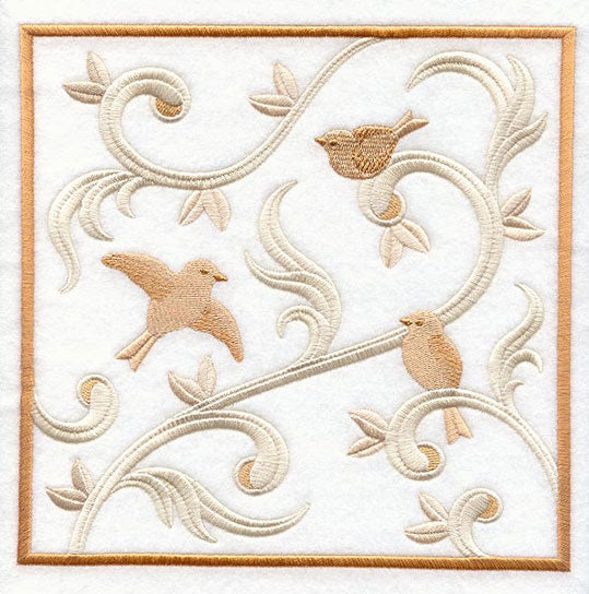Birds and Swirls Square