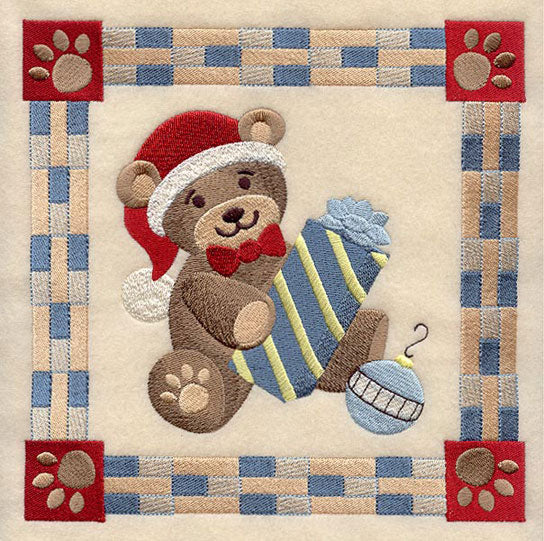 Teddy Bear Christmas Square