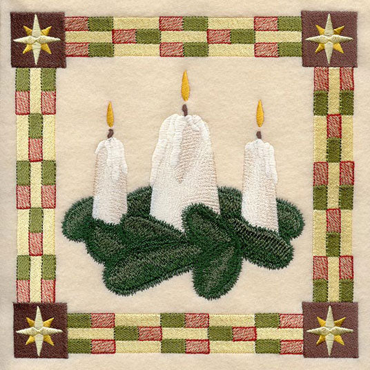 Shining Candles Christmas Square