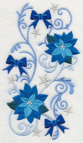 Blue Poinsettias and Bows