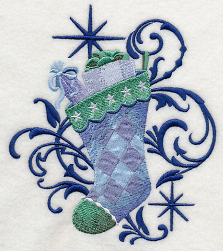 Blue Christmas Stocking and Echo