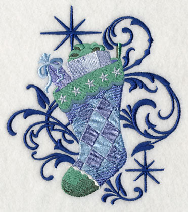 Blue Christmas Stocking and Echo