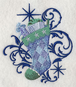 Blue Christmas Stocking and Echo