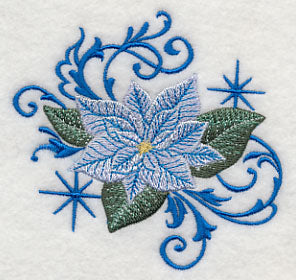 Blue Christmas Poinsettia and Echo