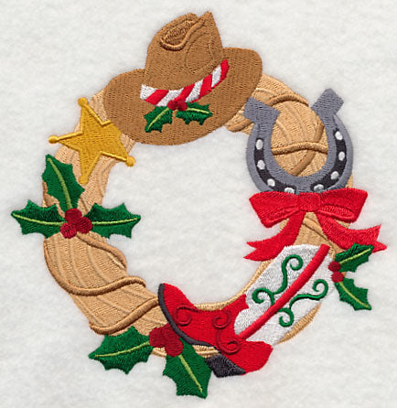 Christmas Cowboy Wreath