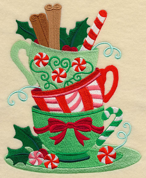 Christmas Teatime Teacup Stack