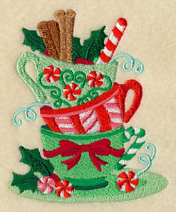 Christmas Teatime Teacup Stack