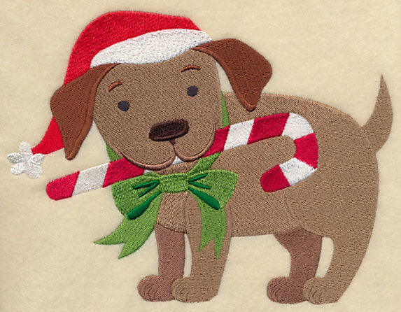 Christmas Puppy & Candy Cane