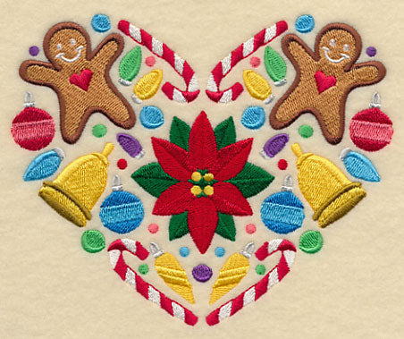 Festive Christmas Heart - Poinsettia