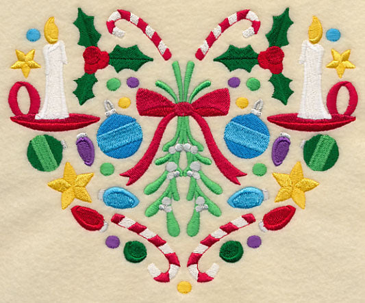 Festive Christmas Heart - Mistletoe