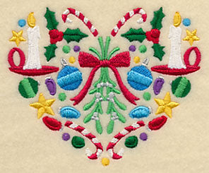 Festive Christmas Heart - Mistletoe