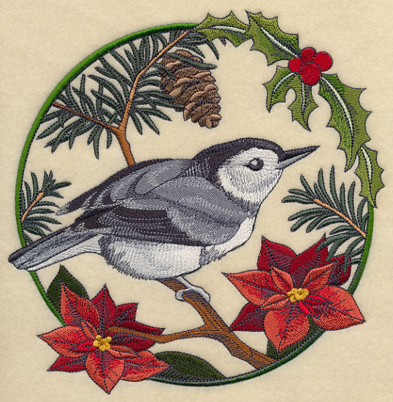 Nuthatch in Christmas Blooms