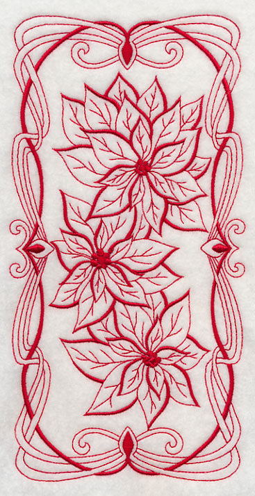 Art Nouveau Poinsettias (Redwork)