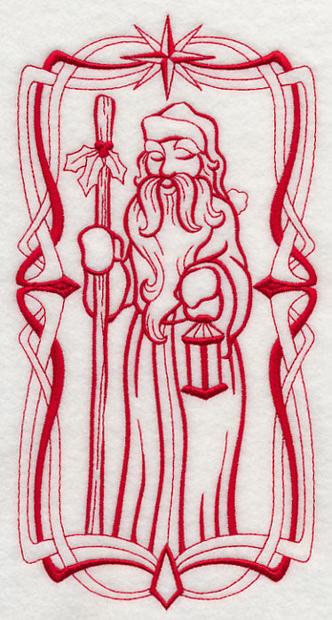 Art Nouveau Santa Claus (Redwork)