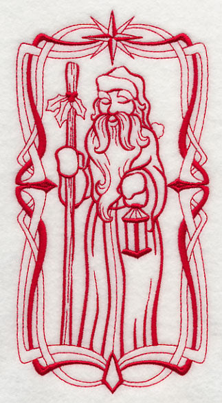 Art Nouveau Santa Claus (Redwork)