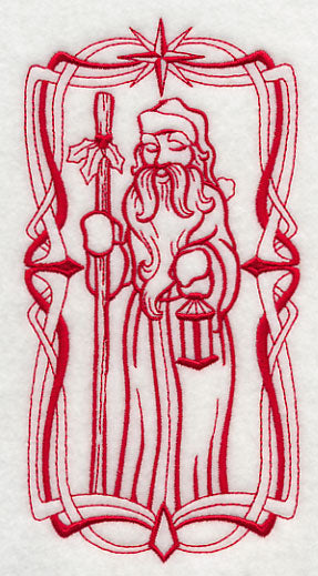 Art Nouveau Santa Claus (Redwork)