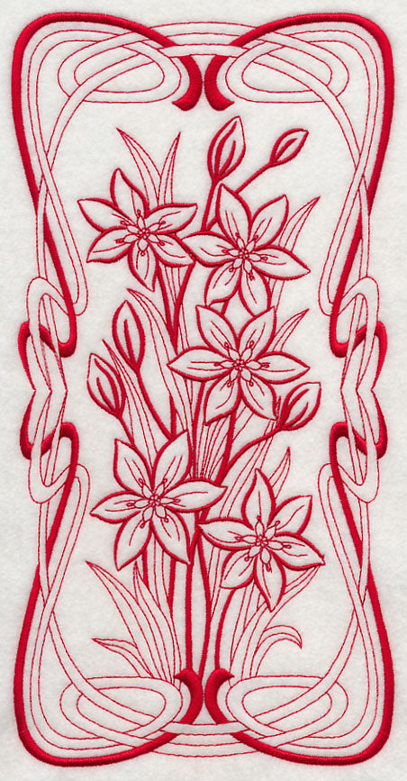 Art Nouveau Star of Bethlehem (Redwork)