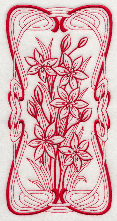 Art Nouveau Star of Bethlehem (Redwork)