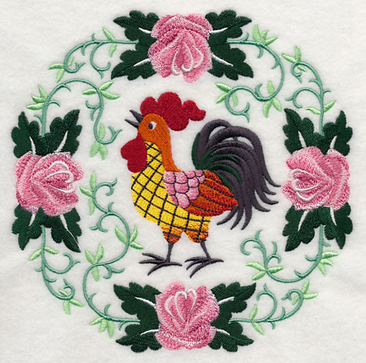 Rooster and Roses Circle