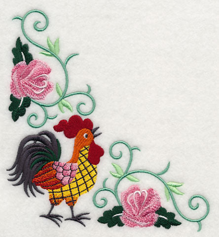 Rooster and Roses Corner